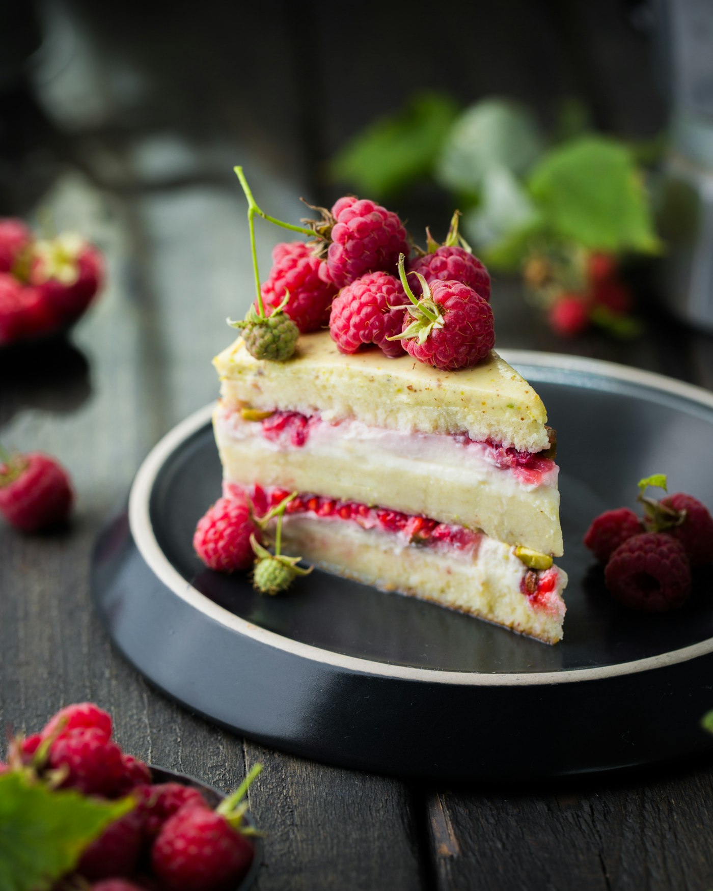 Raspberry Pistachio Cake